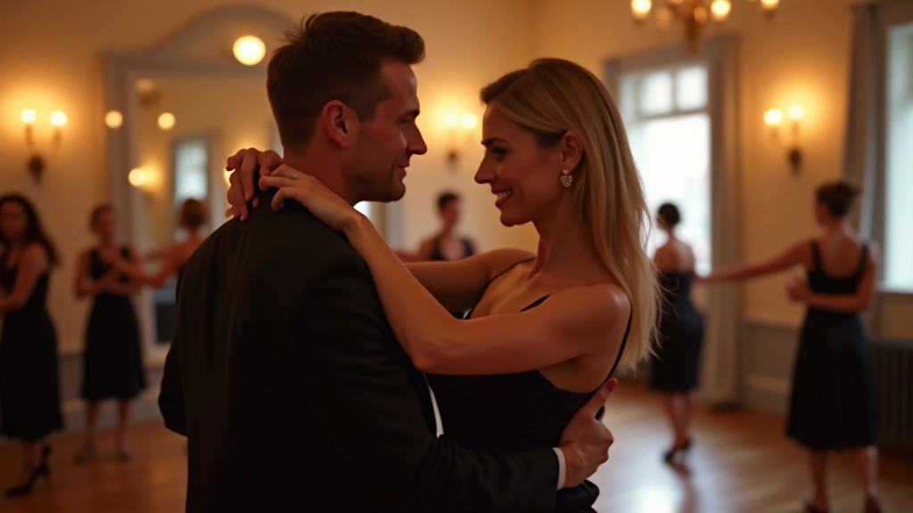 Adult dancers showing proper closed position hold, demonstrating correct frame and hand placement for salsa dancing