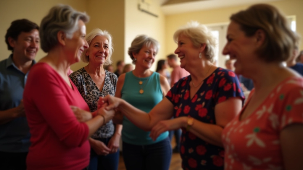 Group of salsa dancers at a social meetup event